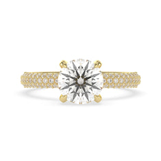 OctaPearl 2 ct Round Cut Hidden Halo Lab Grown Diamond Engagement Ring