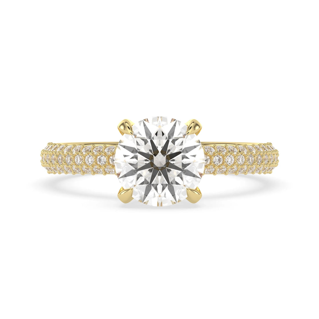 OctaPearl 2 ct Round Cut Hidden Halo Lab Grown Diamond Engagement Ring