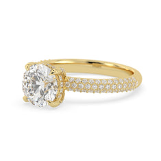 OctaPearl 2 ct Round Cut Hidden Halo Lab Grown Diamond Engagement Ring - alternate view
