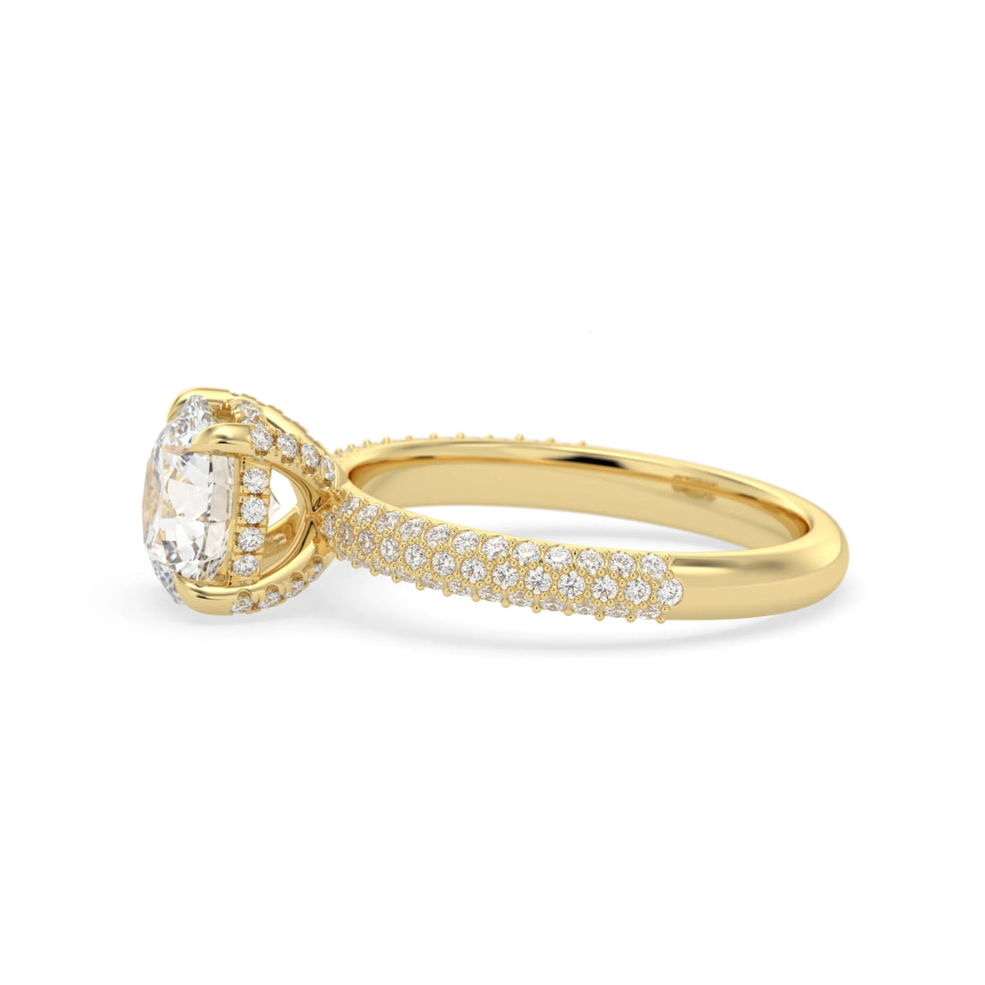 OctaPearl 2 ct Round Cut Hidden Halo Lab Grown Diamond Engagement Ring