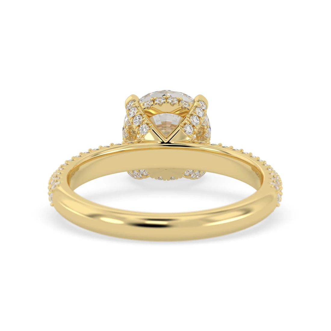 OctaPearl 2 ct Round Cut Hidden Halo Lab Grown Diamond Engagement Ring