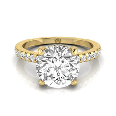 OctaPearl 1.5 ct Round Hidden Halo Lab Grown Diamond Engagement Ring with Accent Side Stones