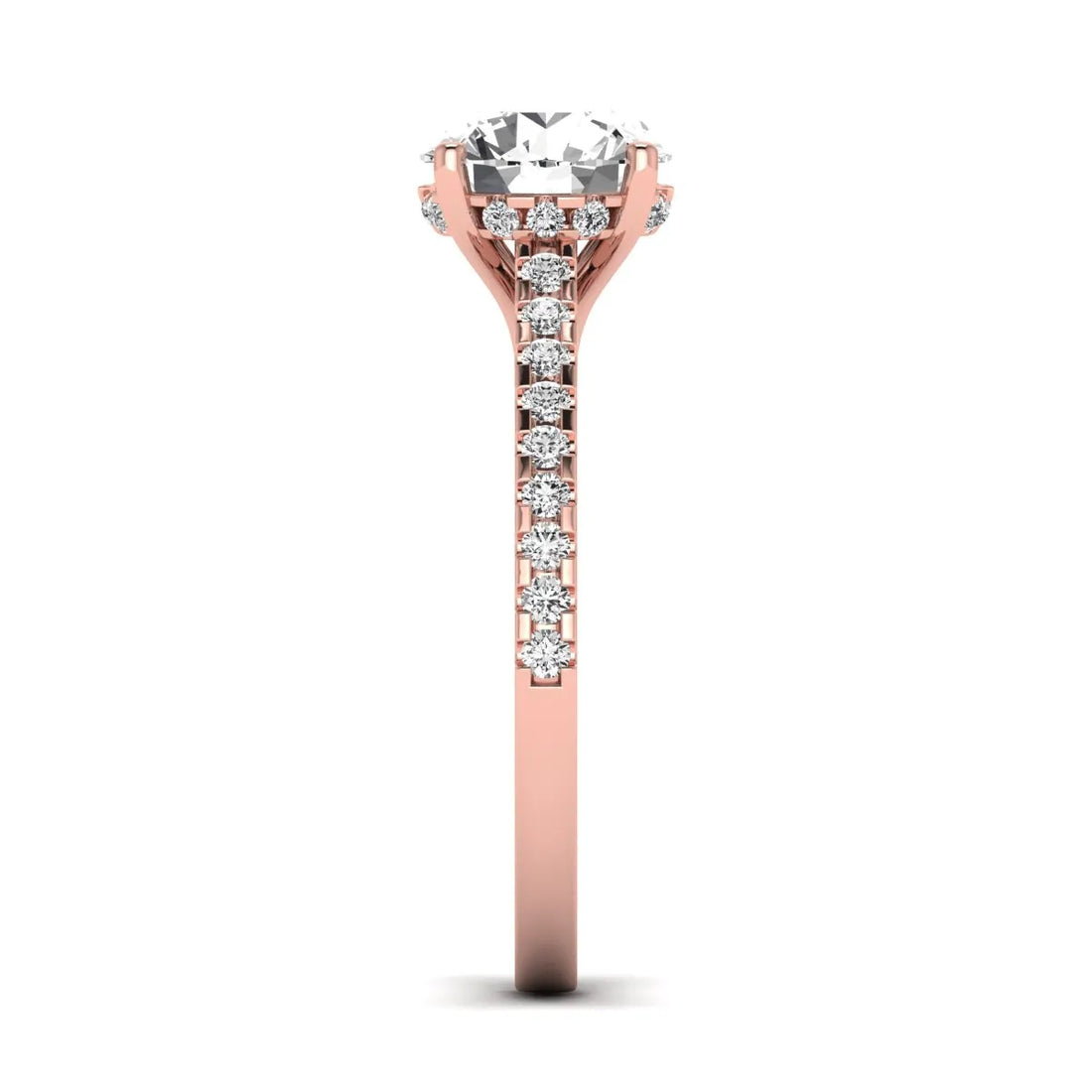 OctaPearl 2 ct Round Hidden Halo Lab Grown Diamond Engagement Ring