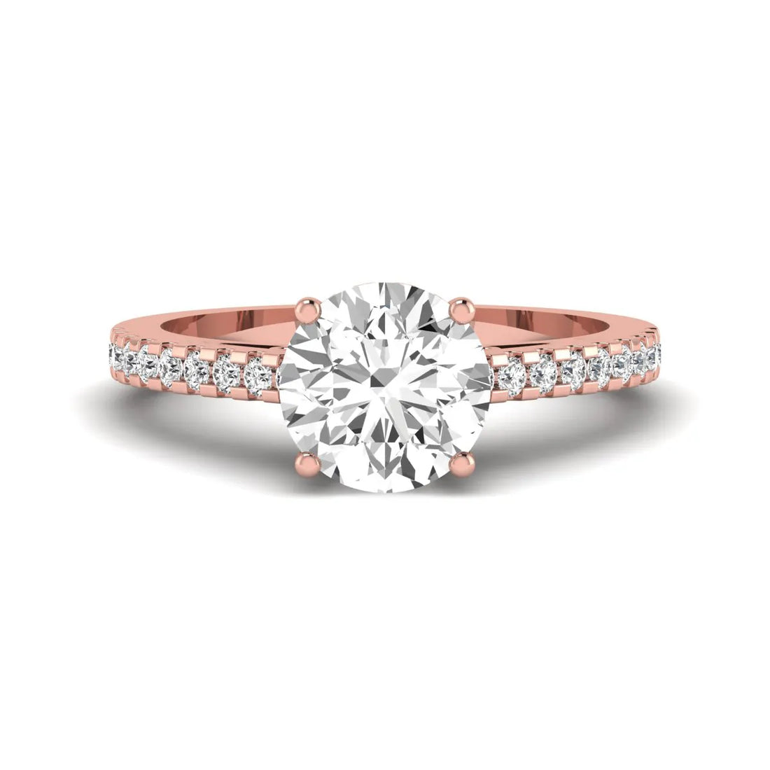 OctaPearl 2 ct Round Hidden Halo Lab Grown Diamond Engagement Ring