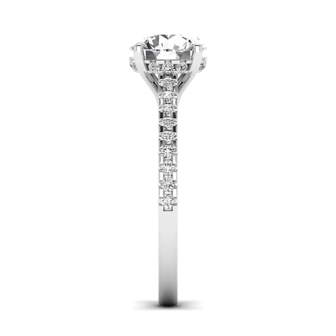 OctaPearl 2 ct Round Hidden Halo Lab Grown Diamond Engagement Ring