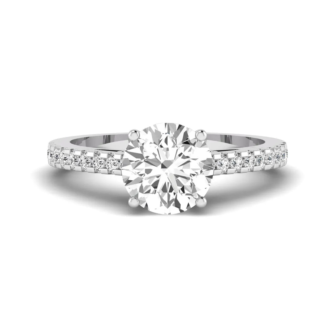 OctaPearl 2 ct Round Hidden Halo Lab Grown Diamond Engagement Ring