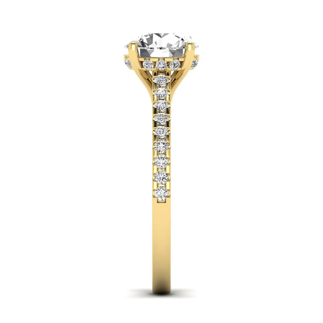 OctaPearl 2 ct Round Hidden Halo Lab Grown Diamond Engagement Ring