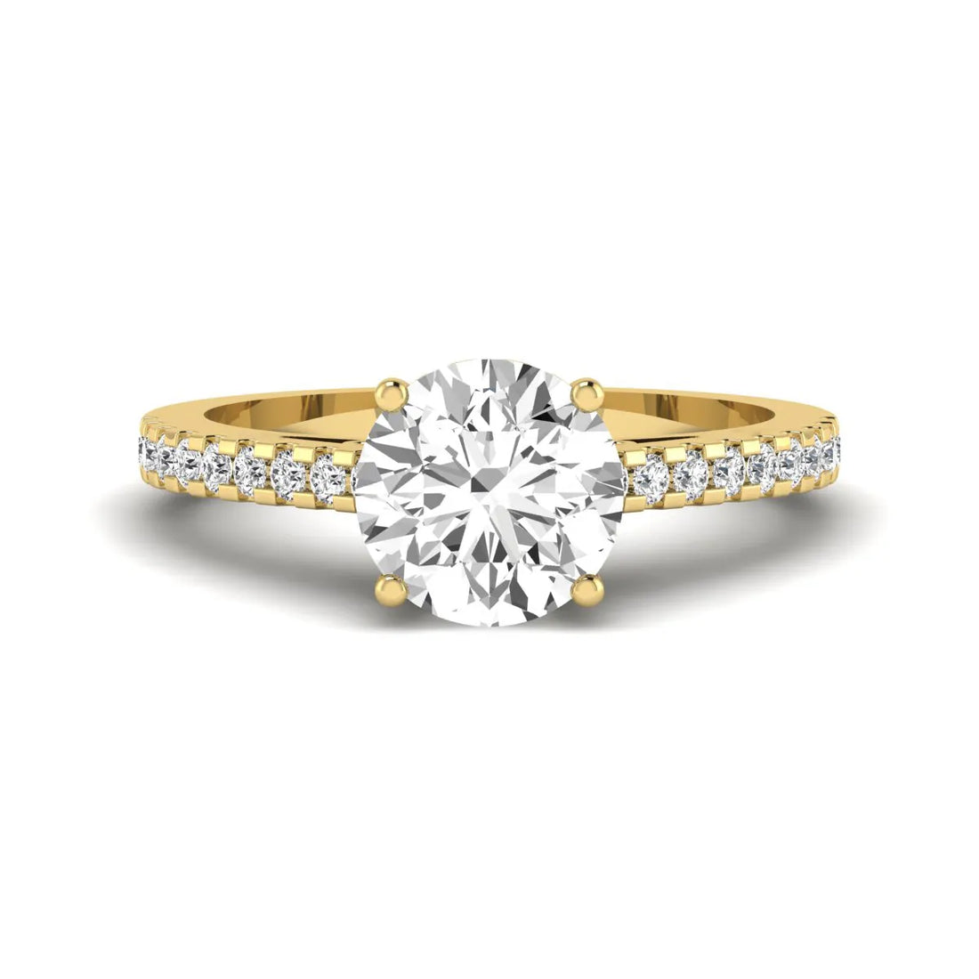OctaPearl 2 ct Round Hidden Halo Lab Grown Diamond Engagement Ring