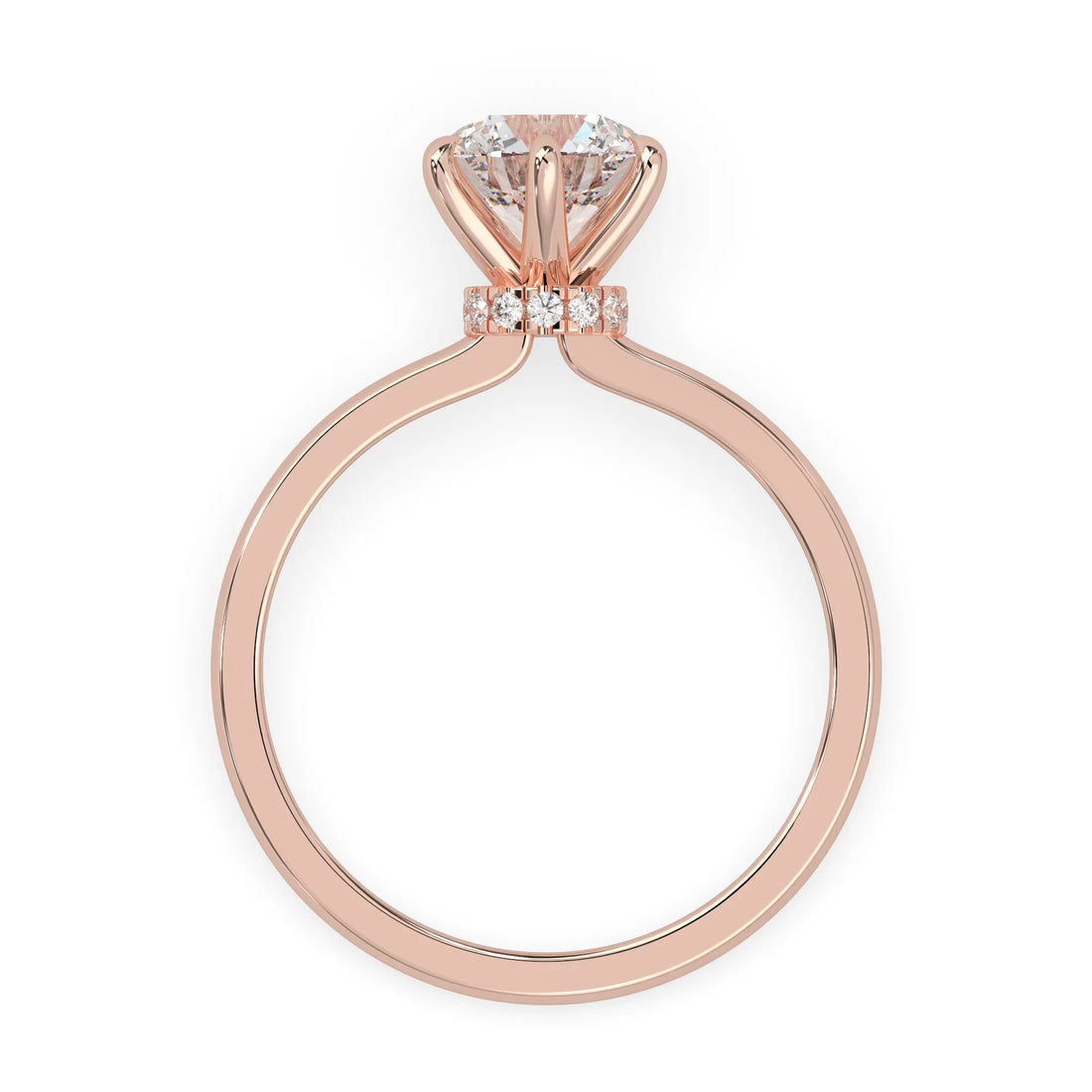 OctaPearl 1.5 ct Round Cut Lab Grown Diamond Hidden Halo Engagement Ring