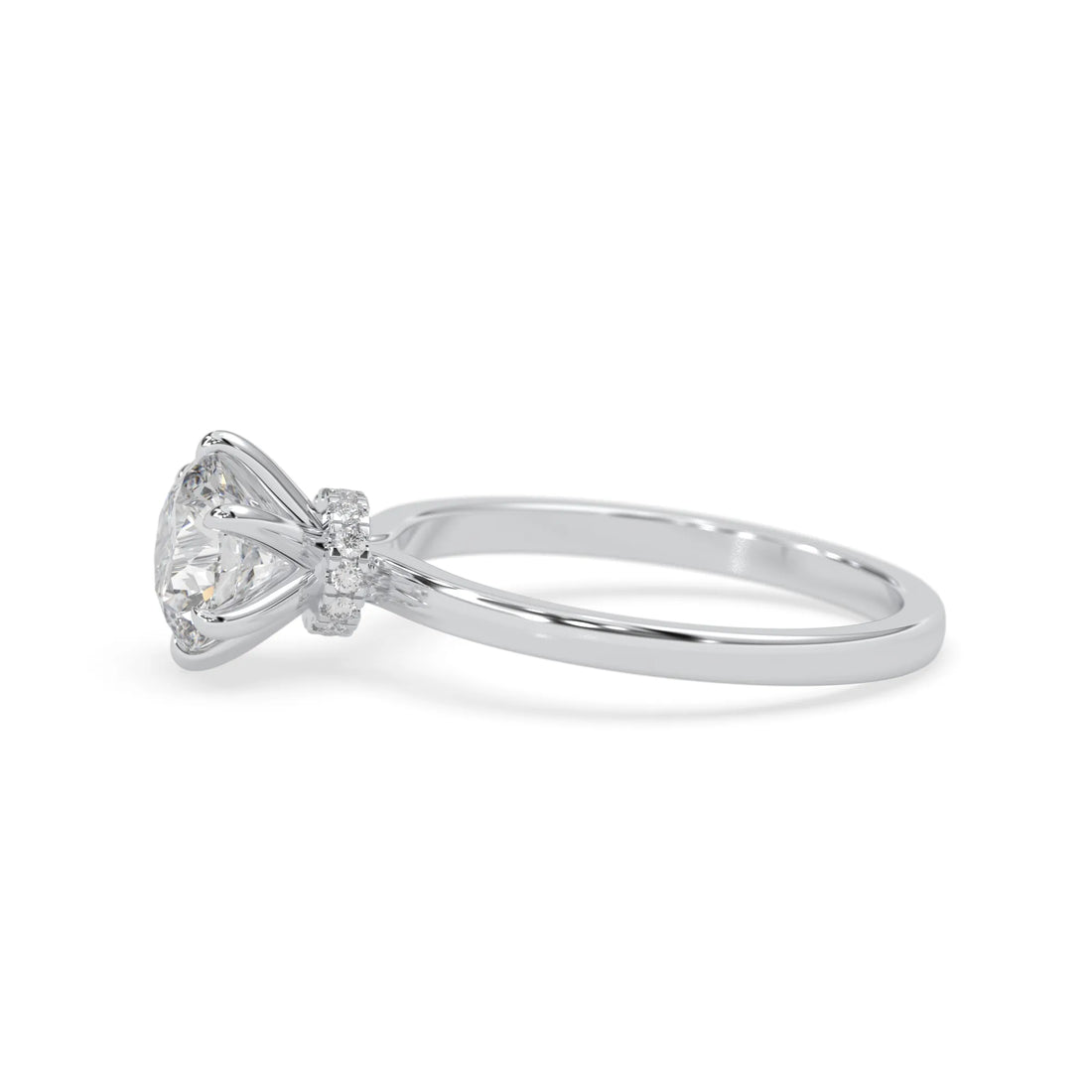 OctaPearl 1.5 ct Round Cut Lab Grown Diamond Hidden Halo Engagement Ring