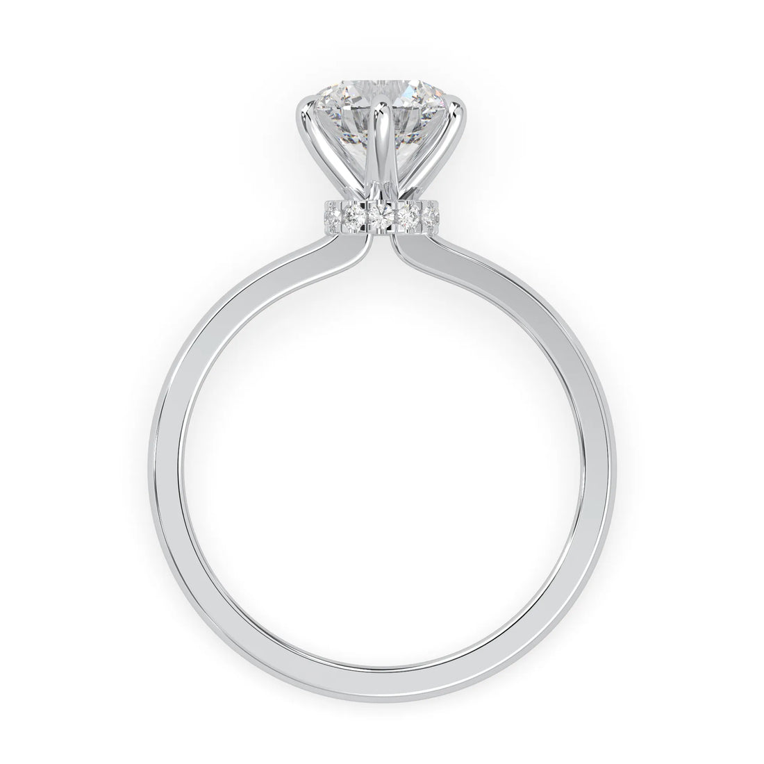 OctaPearl 1.5 ct Round Cut Lab Grown Diamond Hidden Halo Engagement Ring