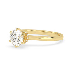 OctaPearl 1.5 ct Round Cut Lab Grown Diamond Hidden Halo Engagement Ring - alternate view
