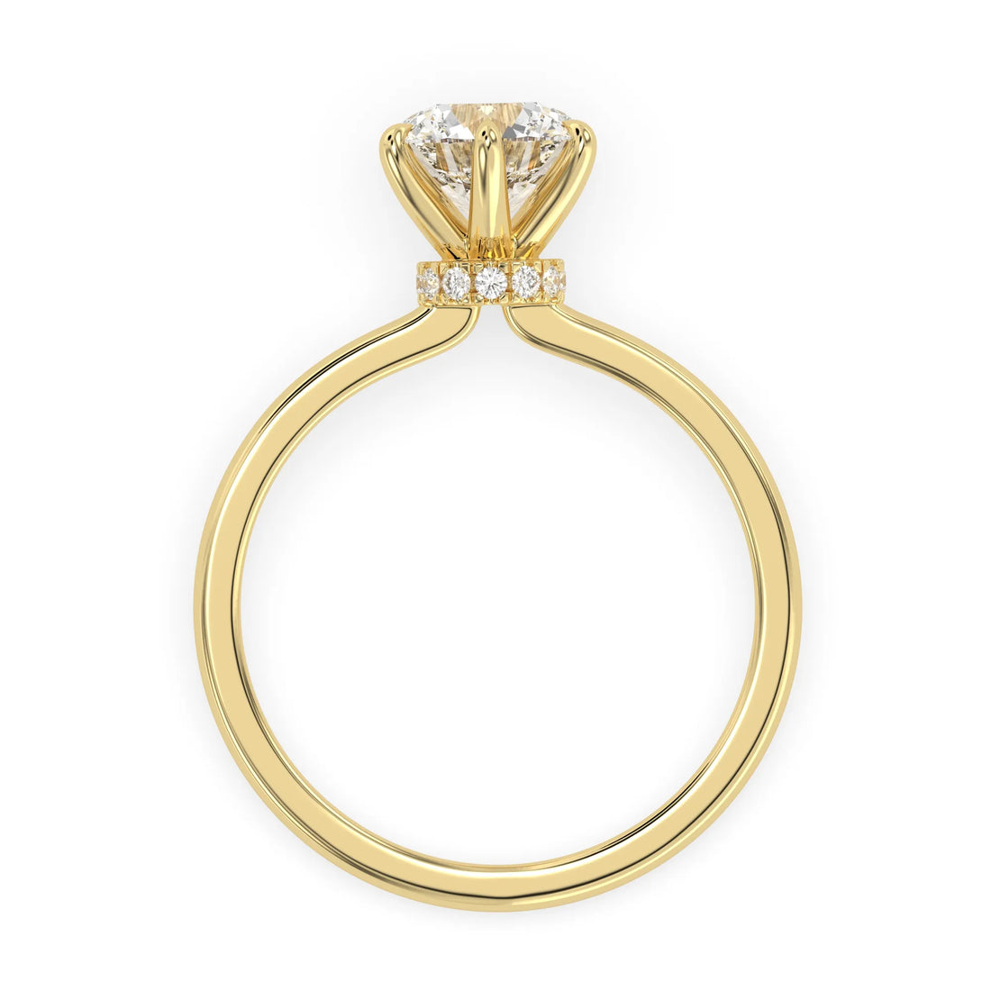 OctaPearl 1.5 ct Round Cut Lab Grown Diamond Hidden Halo Engagement Ring