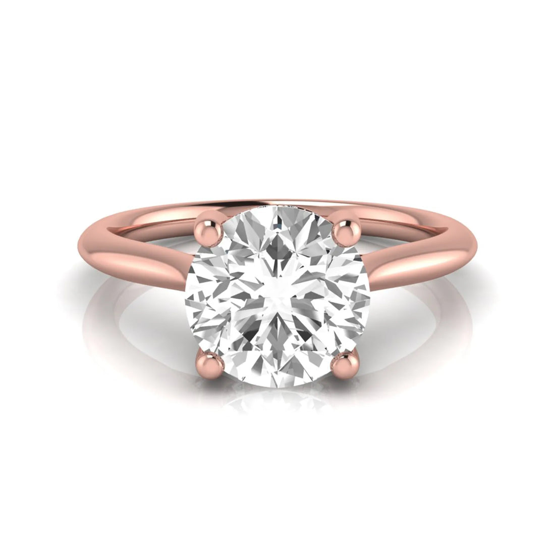 OctaPearl 2 ct Round Cut Lab Grown Diamond Hidden Halo Engagement Ring