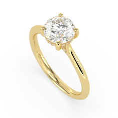 OctaPearl 2 ct Round Cut Lab Grown Diamond Hidden Halo Engagement Ring - alternate view