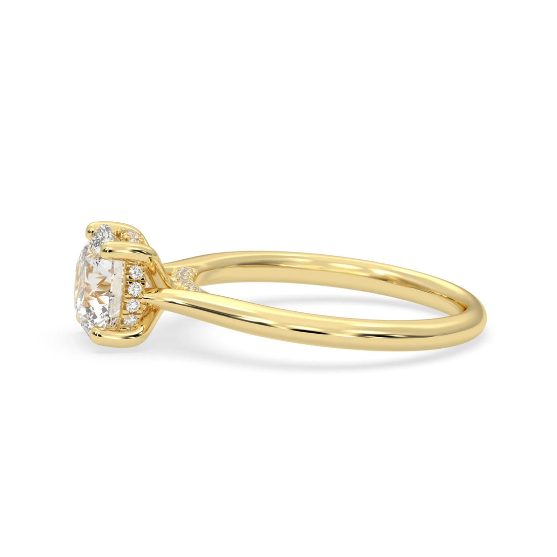 OctaPearl 2 ct Round Cut Lab Grown Diamond Hidden Halo Engagement Ring