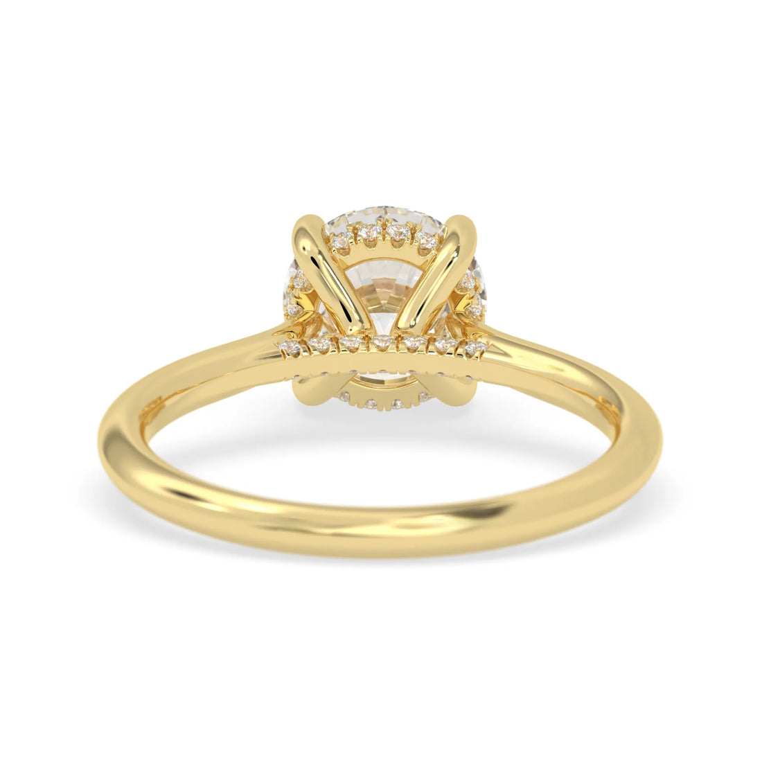 OctaPearl 2 ct Round Cut Lab Grown Diamond Hidden Halo Engagement Ring
