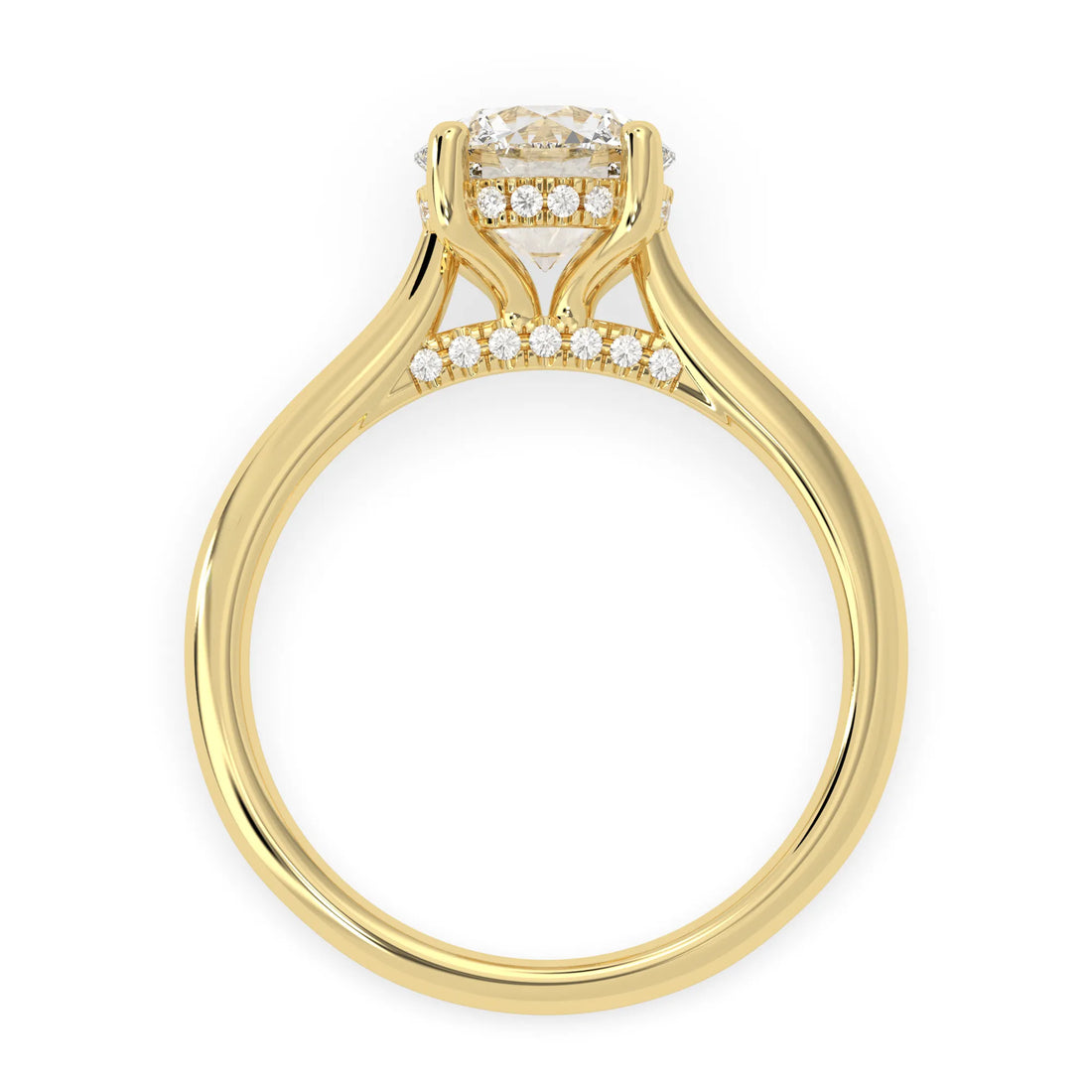 OctaPearl 2 ct Round Cut Lab Grown Diamond Hidden Halo Engagement Ring
