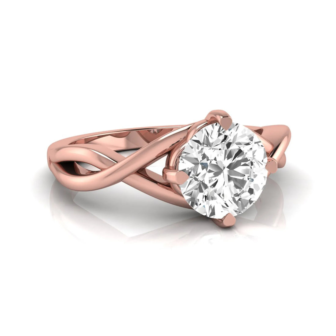 OctaPearl 1.5 ct Round Infinity Solitaire Lab Grown Diamond Engagement Ring