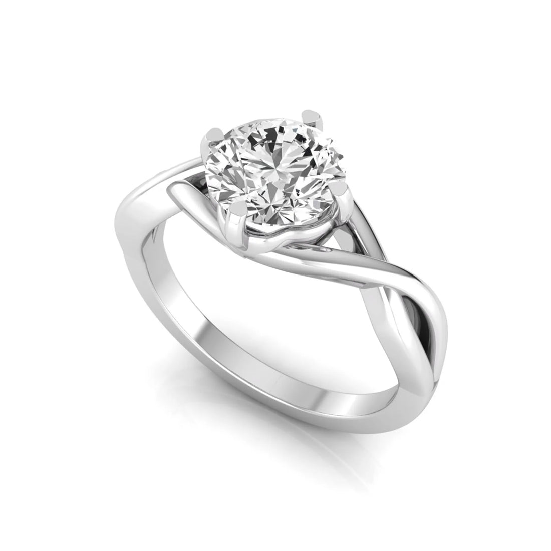 OctaPearl 1.5 ct Round Infinity Solitaire Lab Grown Diamond Engagement Ring