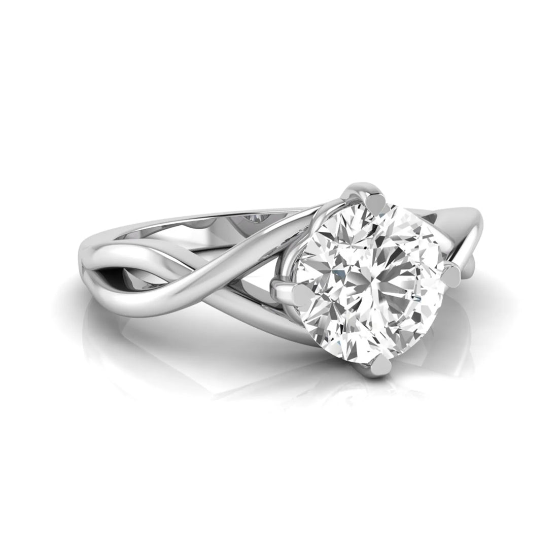 OctaPearl 1.5 ct Round Infinity Solitaire Lab Grown Diamond Engagement Ring