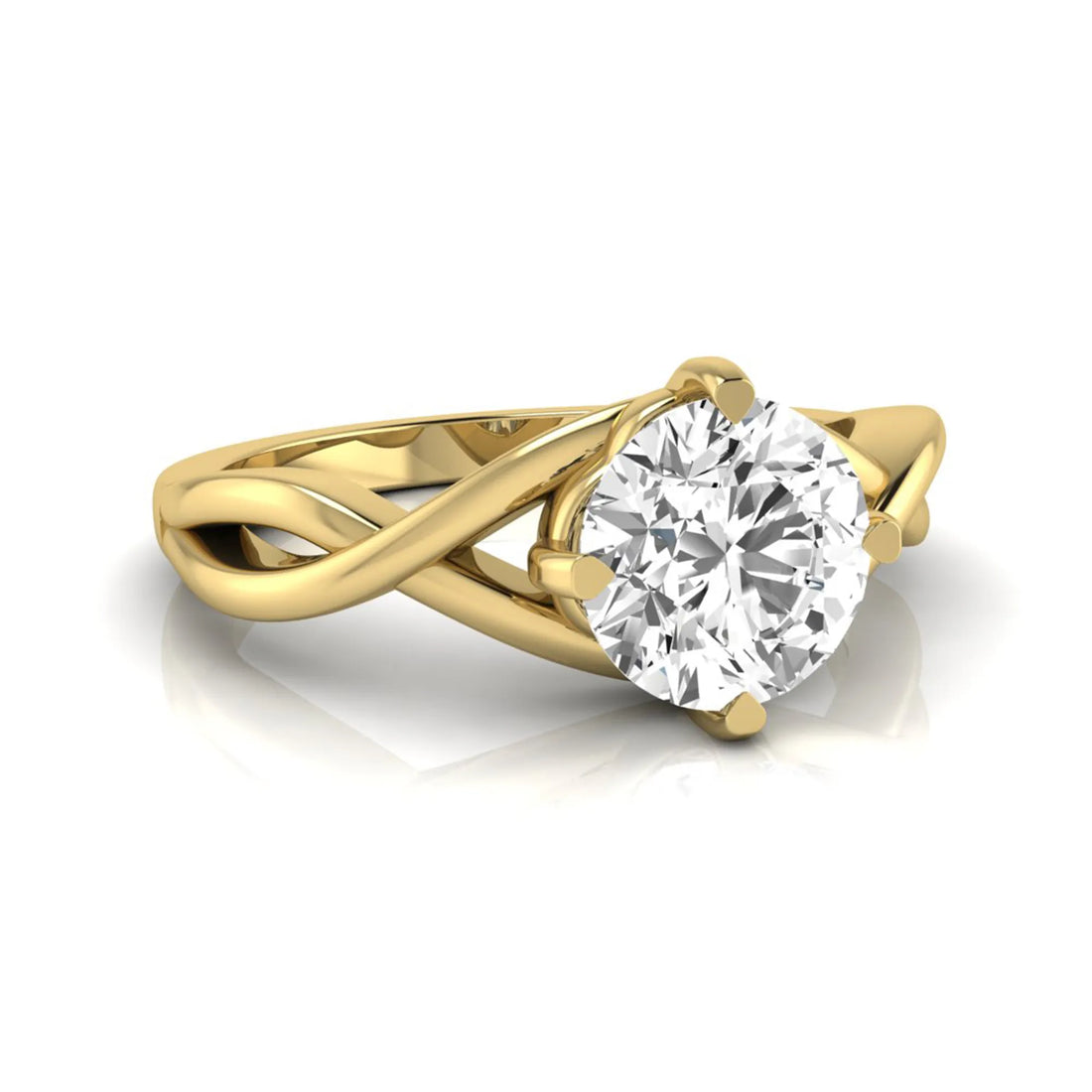 OctaPearl 1.5 ct Round Infinity Solitaire Lab Grown Diamond Engagement Ring