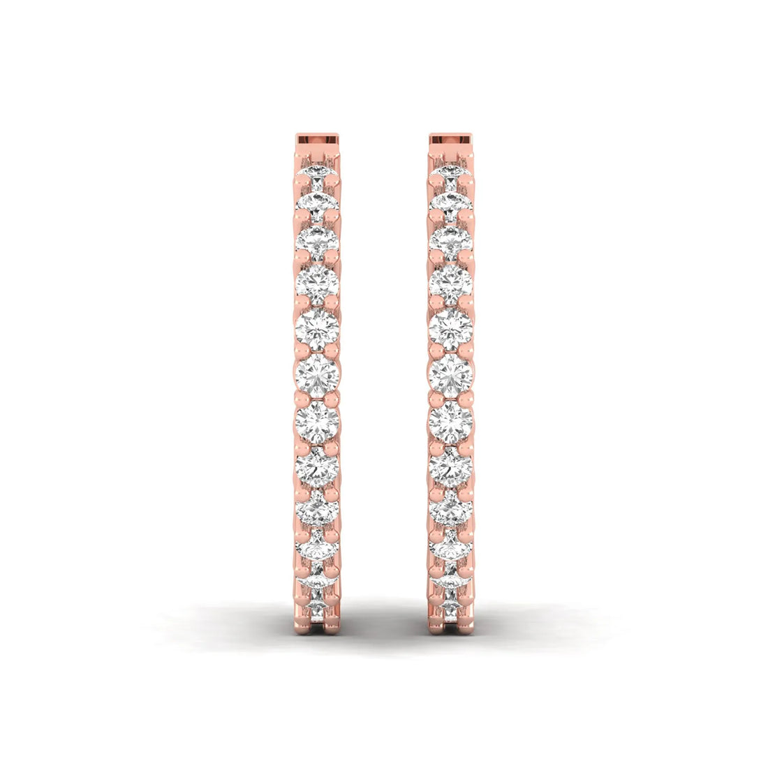 OctaPearl Round Inside-Out Lab Grown Diamond Hoop Earrings - Rose Gold