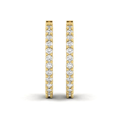 OctaPearl Round Inside-Out Lab Grown Diamond Hoop Earrings - alternate view
