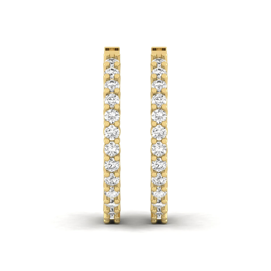 OctaPearl Round Inside-Out Lab Grown Diamond Hoop Earrings - Yellow Gold