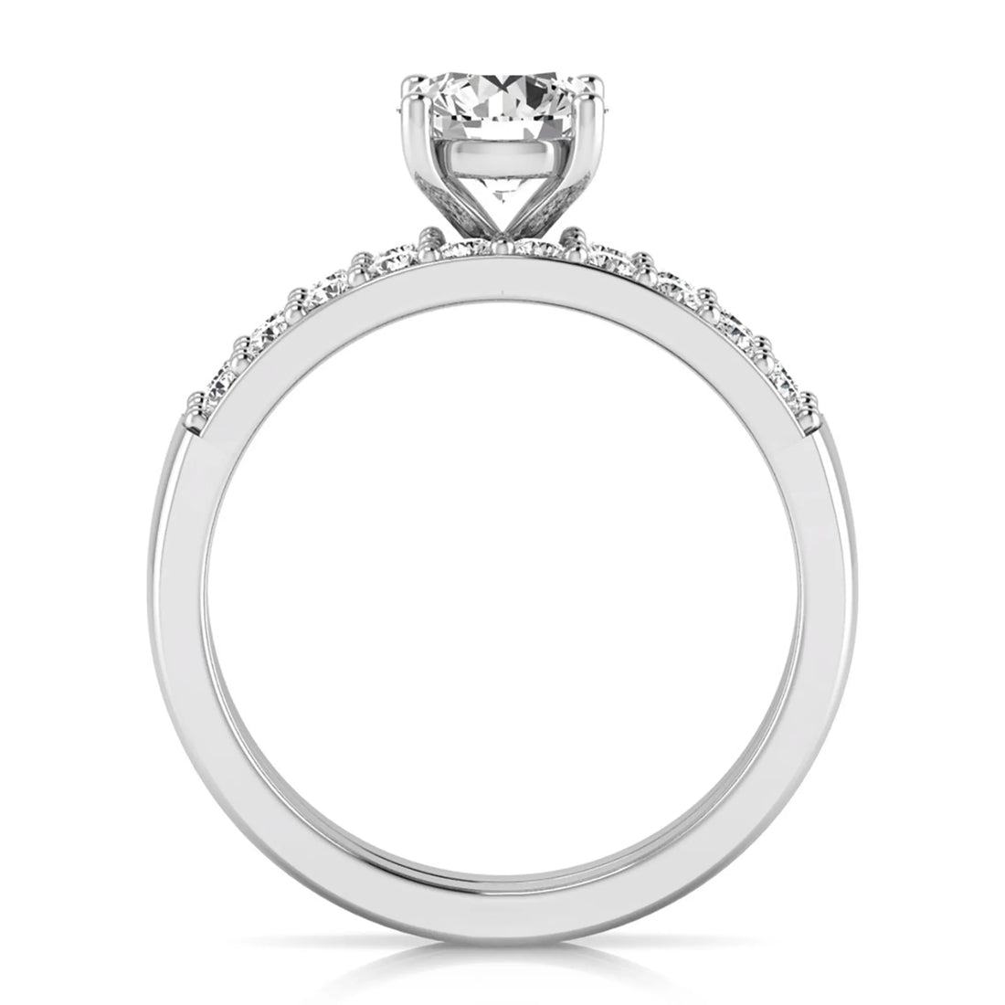 OctaPearl 1 ct Round Lab Grown Diamond Bridal Ring Set