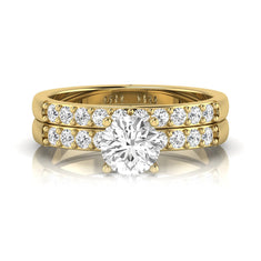OctaPearl 1 ct Round Lab Grown Diamond Bridal Ring Set