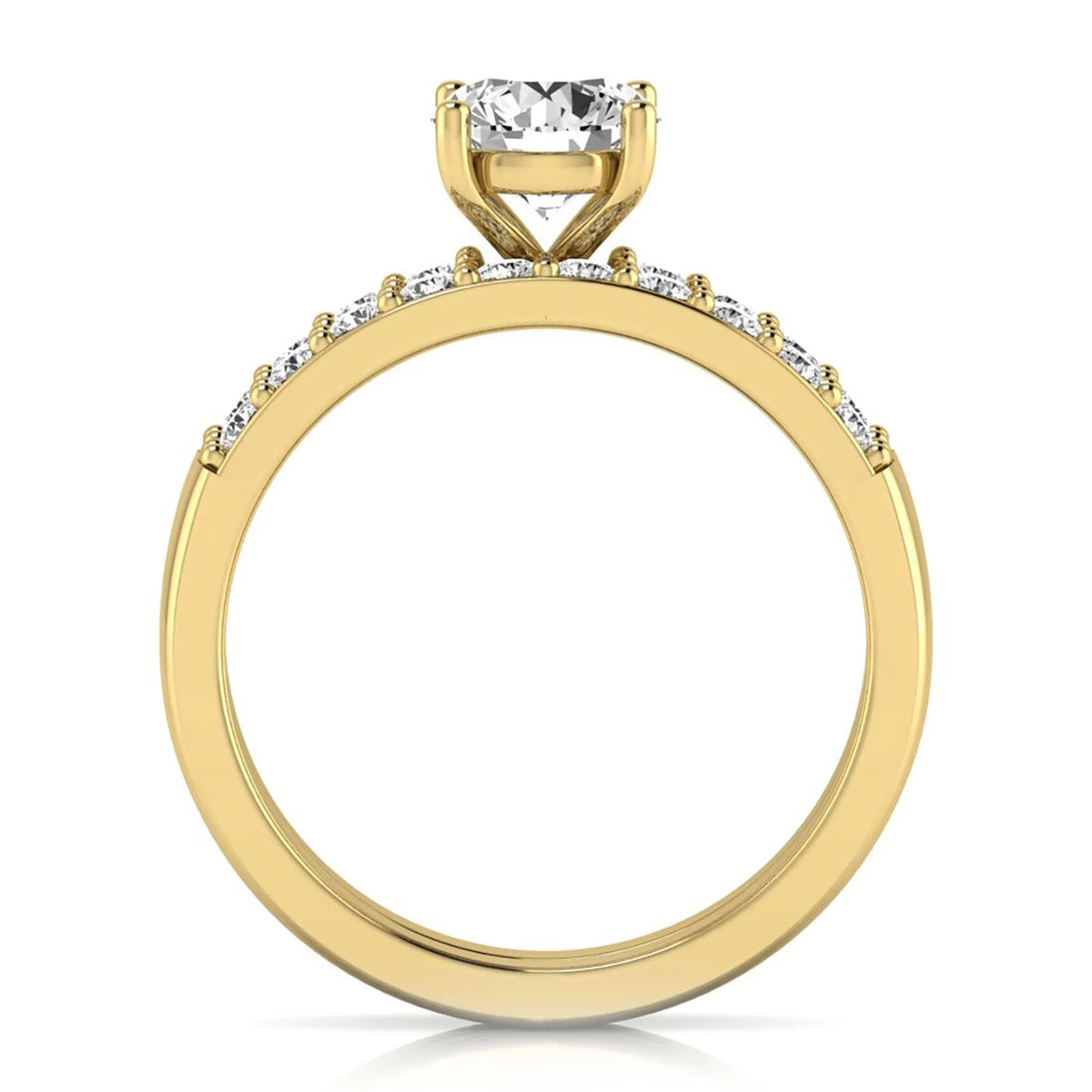 OctaPearl 1 ct Round Lab Grown Diamond Bridal Ring Set