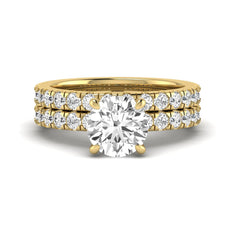 OctaPearl 1.5 ct Round Cut Lab Grown Diamond Bridal Ring Set