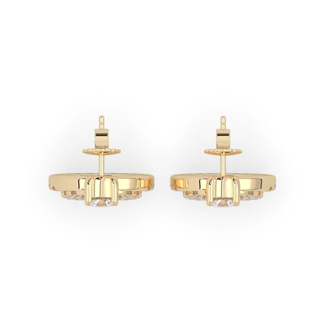 OctaPearl Round Prong Set Lab Grown Diamond Double Circle Stud Earrings