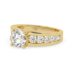 Round Lab Grown Diamond Pave Engagement Ring - alternate view