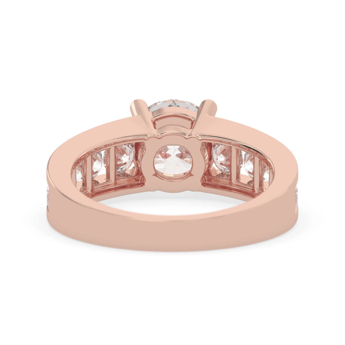 OctaPearl Round Lab Grown Diamond Pave Engagement Ring