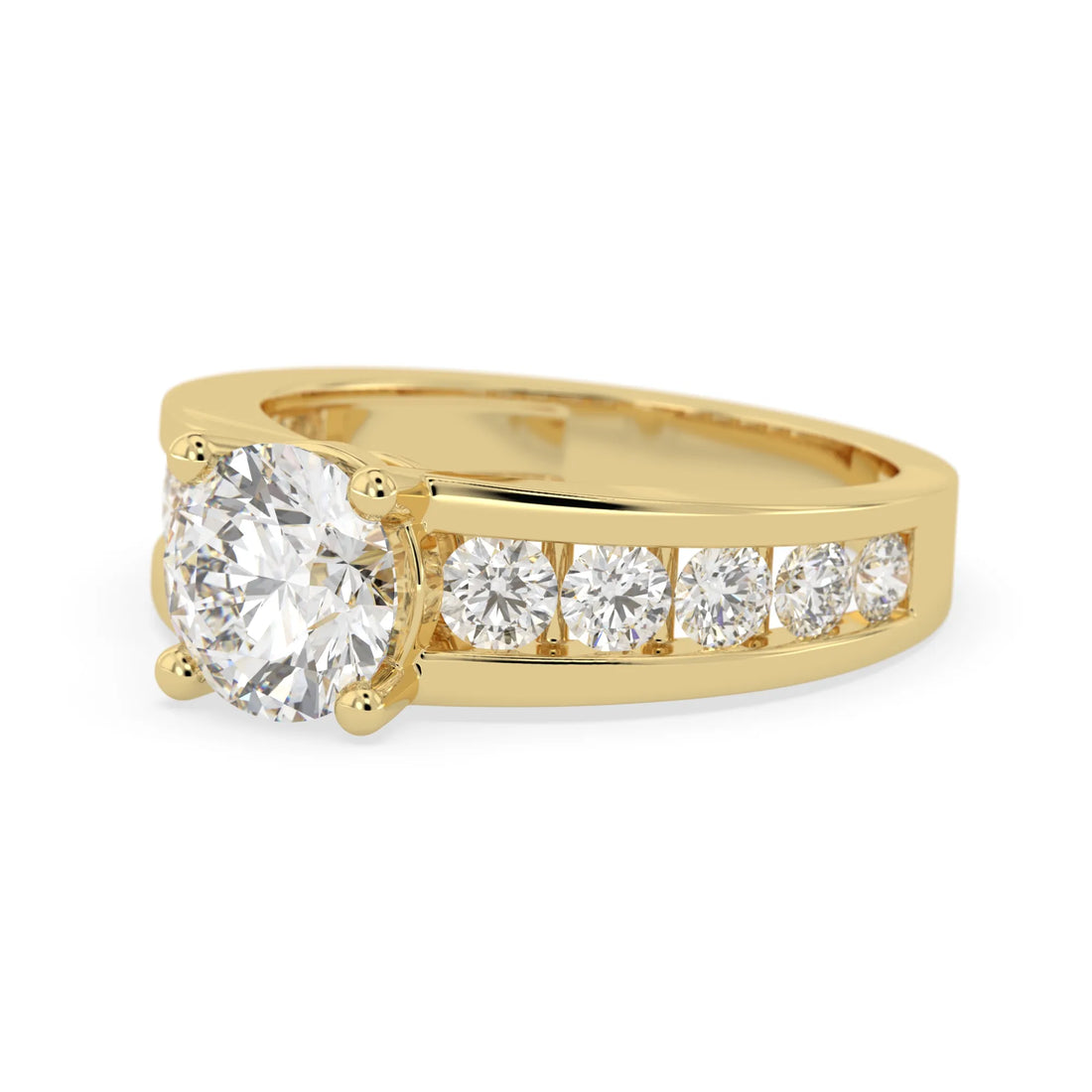 OctaPearl Round Lab Grown Diamond Pave Engagement Ring