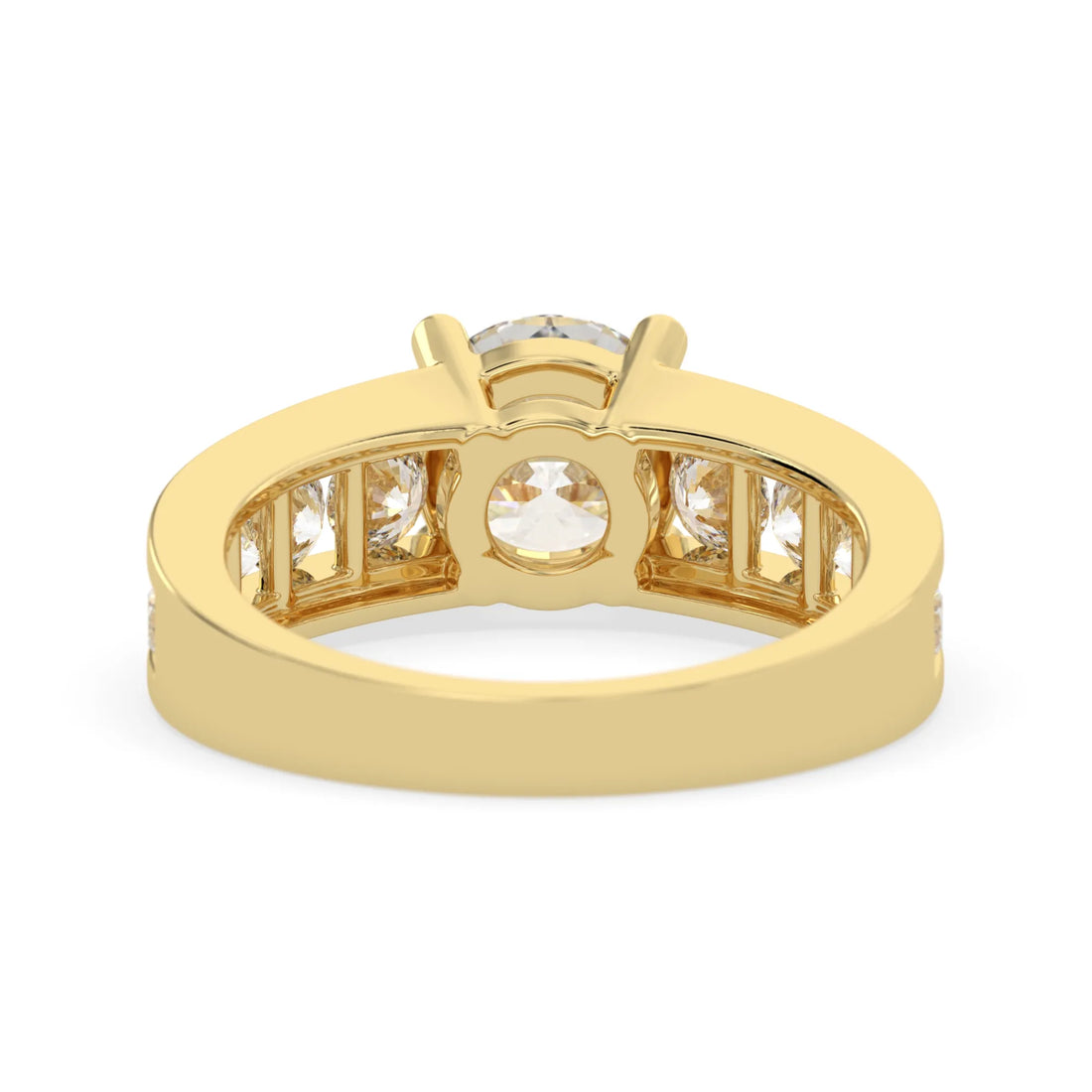OctaPearl Round Lab Grown Diamond Pave Engagement Ring