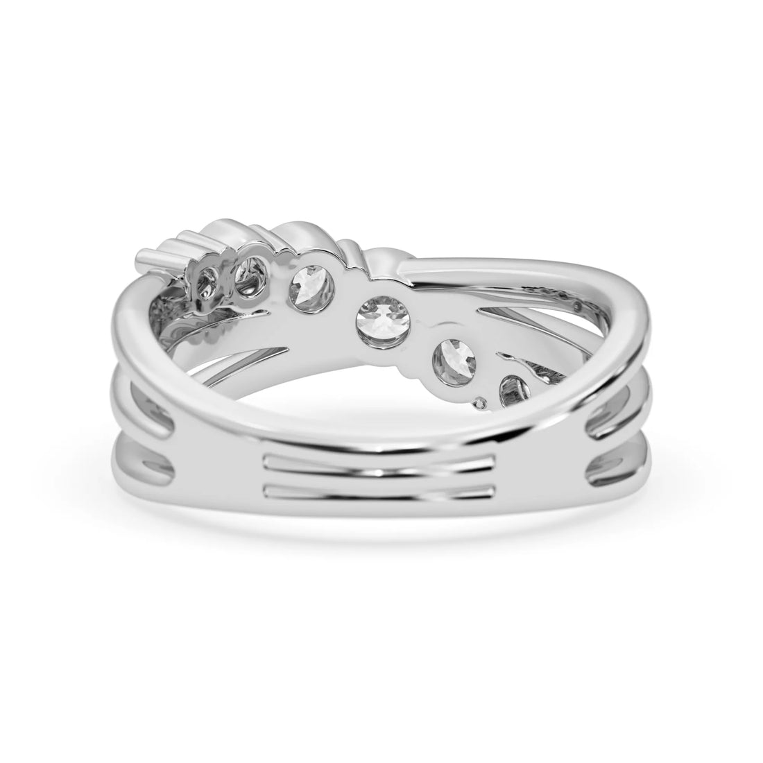 OctaPearl Seven Stone Crossover Lab Grown Diamond Engagement Ring