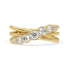 OctaPearl Seven Stone Crossover Lab Grown Diamond Engagement Ring