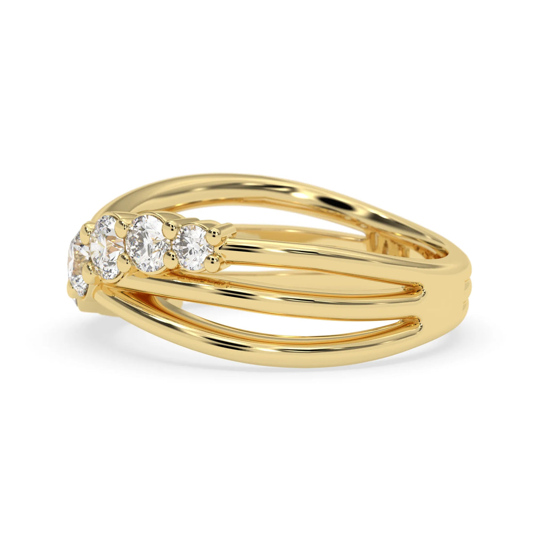 OctaPearl Seven Stone Crossover Lab Grown Diamond Engagement Ring
