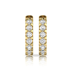 OctaPearl Round Lab Grown Diamond Half Eternity Huggie Hoop Earrings - alternate view
