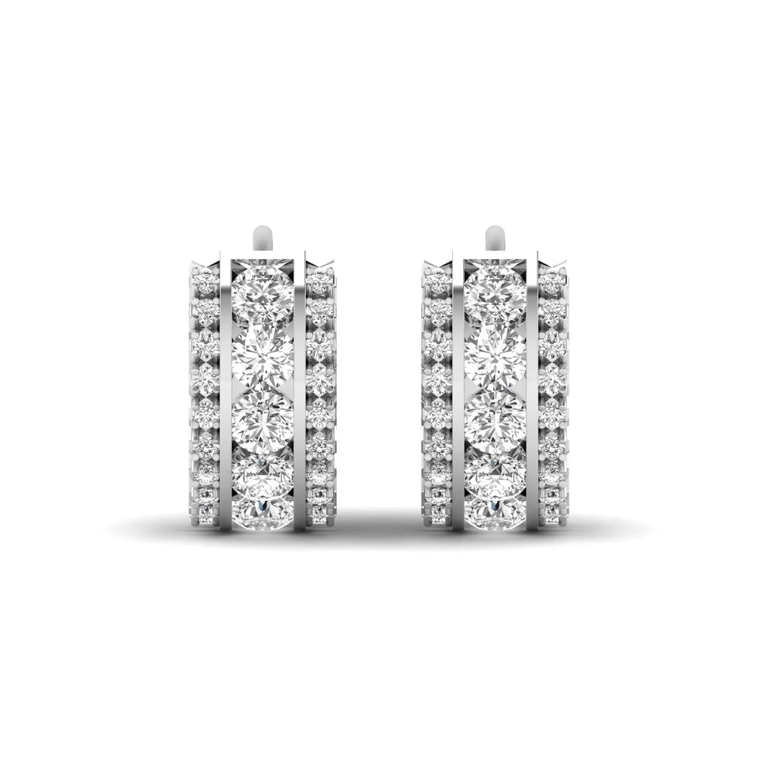 OctaPearl Round Lab Grown Diamond Huggie Hoop Earrings