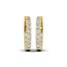 OctaPearl Round Lab Grown Diamond Huggie Hoop Earrings - alternate view