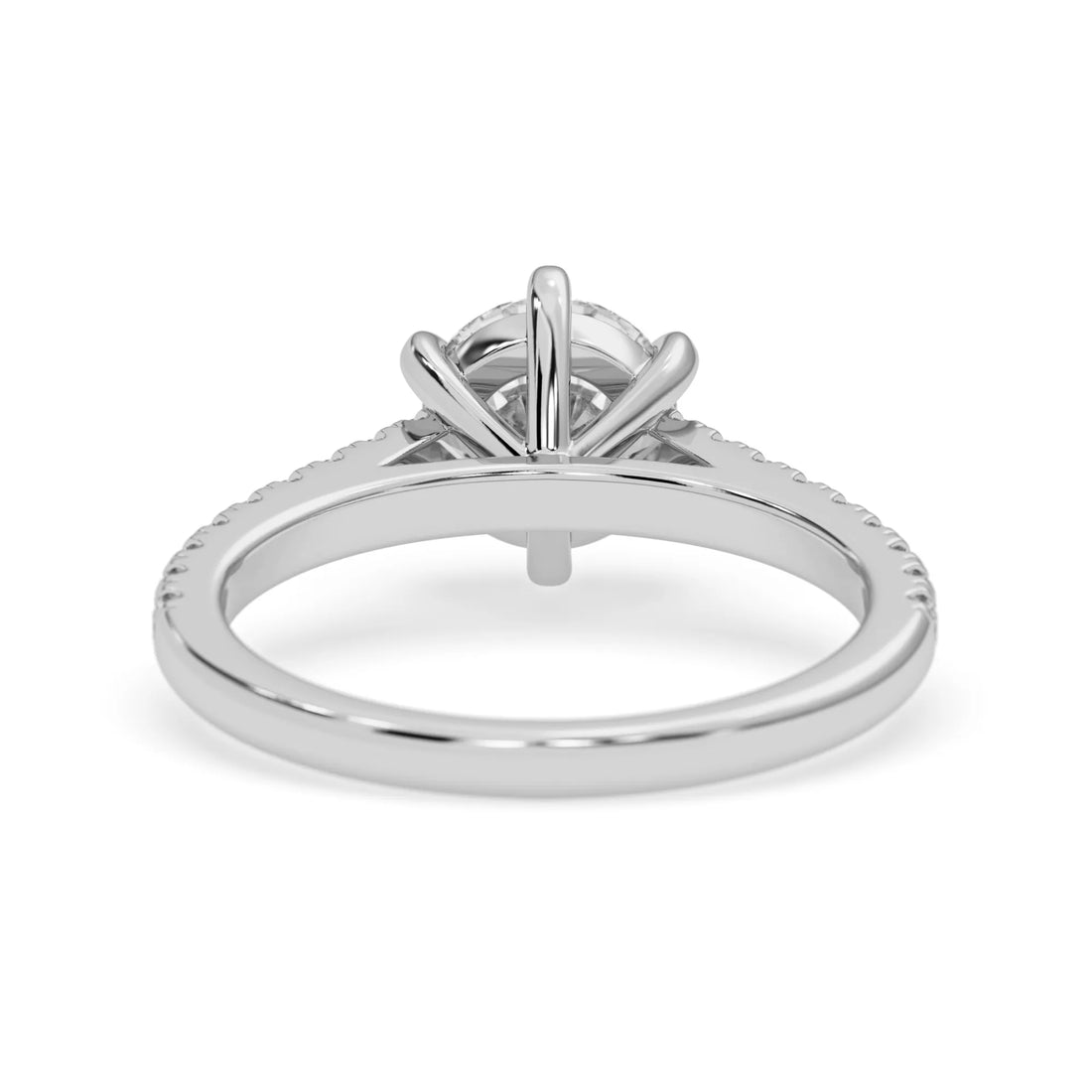 OctaPearl 1.5 ct Round Cut Lab Grown Diamond Pavé Engagement Ring