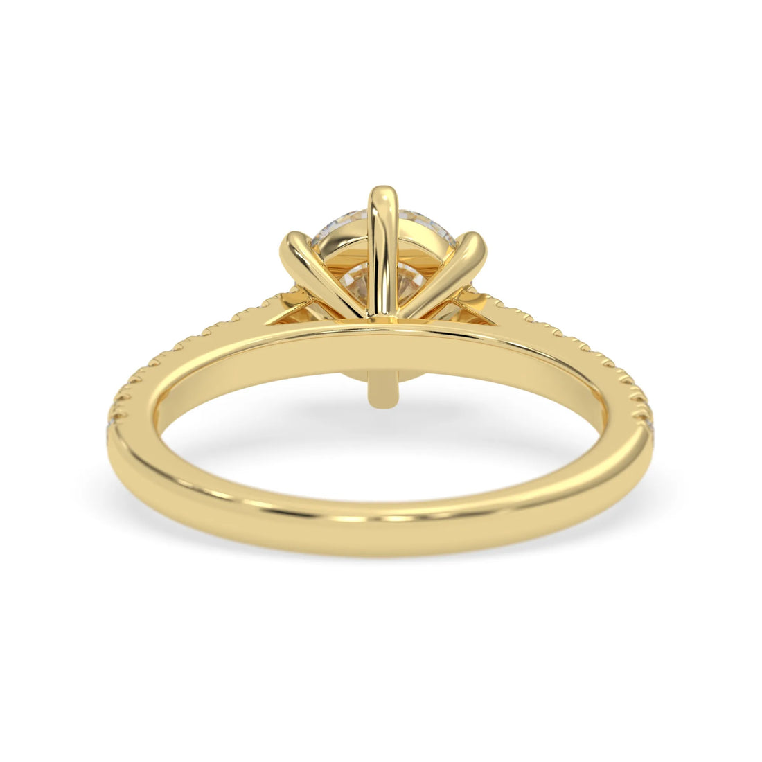 OctaPearl 1.5 ct Round Cut Lab Grown Diamond Pavé Engagement Ring