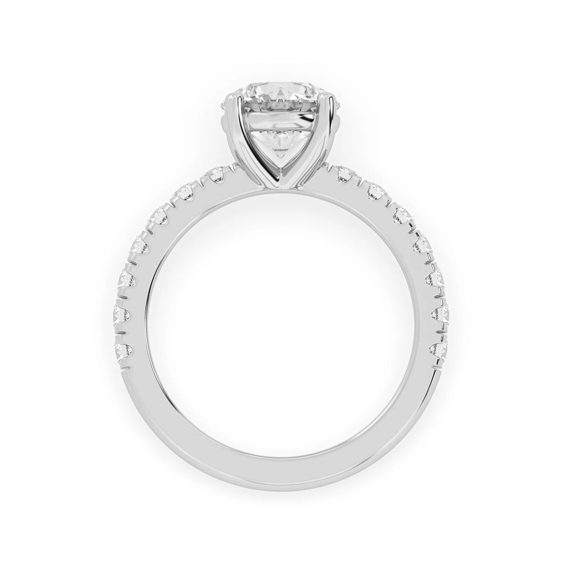 OctaPearl 2 ct Round Lab Grown Diamond Pavé Engagement Ring