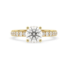 OctaPearl 2 ct Round Lab Grown Diamond Pavé Engagement Ring