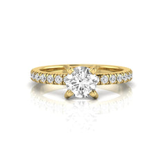 OctaPearl 1 ct Round Lab Grown Diamond Pavé Solitaire Engagement Ring