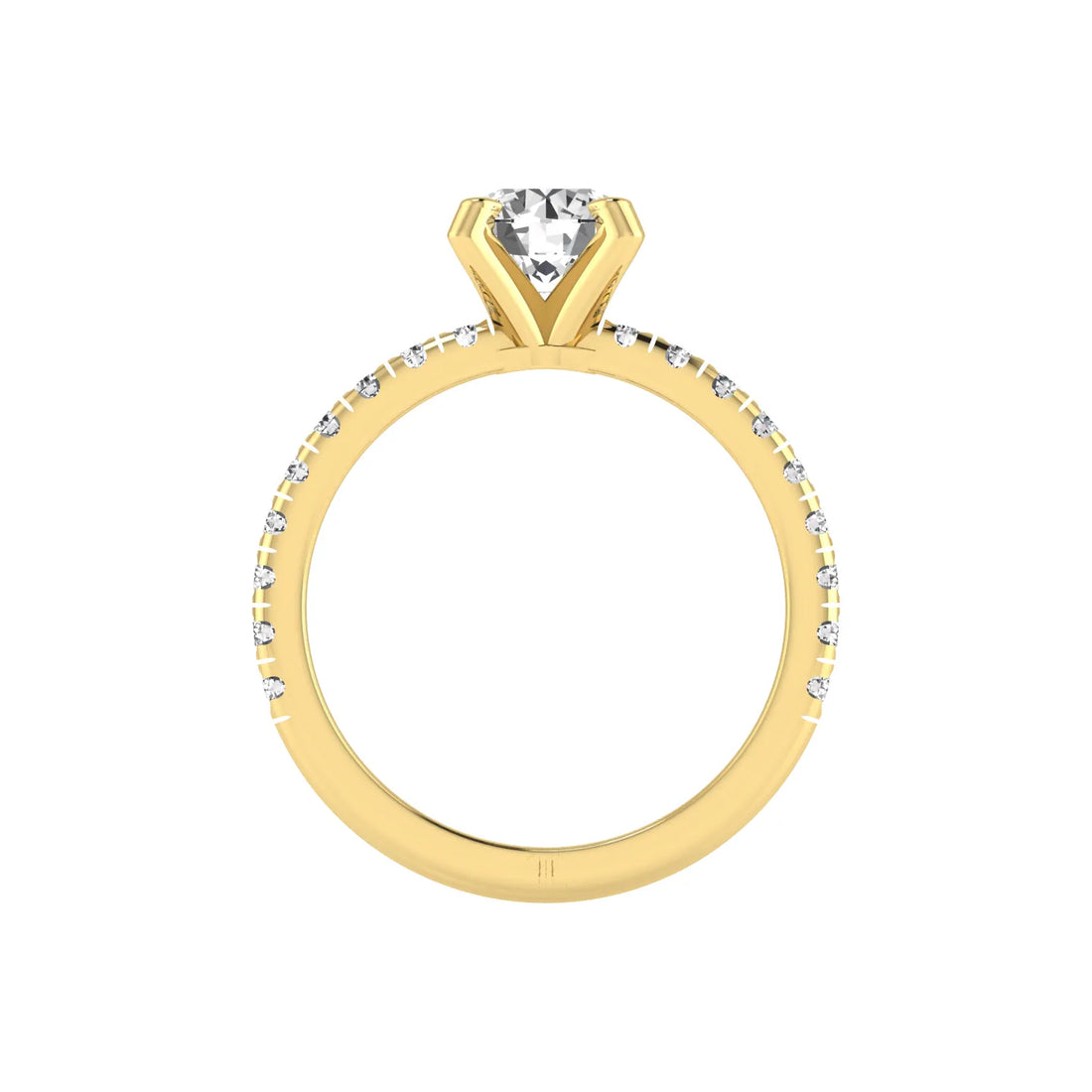 OctaPearl 1 ct Round Lab Grown Diamond Pavé Solitaire Engagement Ring